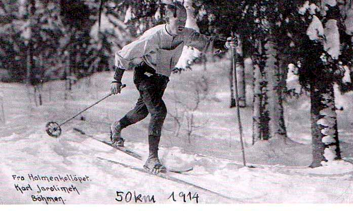 Karel Jarolmek 1914 na Holmenkollenu  v zvod na 50 km
